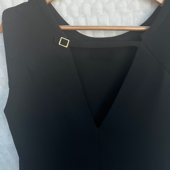 Zara Woman Large Sleeveless Black Shoulder Roll Padded Top - Picture 3 of 13